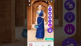 fashion show game saree look blue colour 💙💙💙
