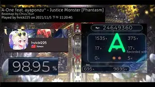 A rank(98.95% 695x) | Justice Monster | hvick225(維克) replay(Country Ranking) at 20211105 PM11:20:40