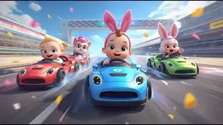 1️⃣ Baby Car Finger Family 🚗 | Racing Game Song for Kids | Happy Toon Nursery Rhymes