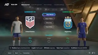 США против Аргентины | Международный | EA FC 26 | Симуляция