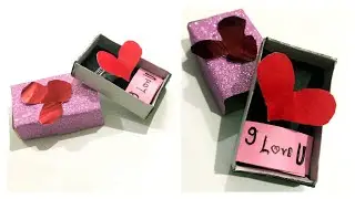 DIY matchbox magic hacks | valentine surprise gift 🎁💝 |  popup message from matchbox at home 💕