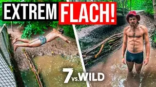 KOPF VORAN in KNIETIEFES Wasser?! | Wir bauen einen STAUDAMM im Wald - #7vswild Training!