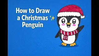 How to Draw a Christmas Penguin 🎄🐧  Easy Step by Step Holiday Drawing