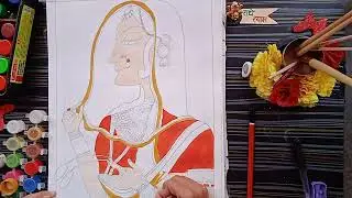 Radha Bani Thani [class12 finearts] step by step tutorial.#finearts #radhabanithani #thecolourspirit