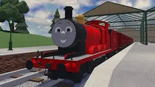 Roblox Blue Train with Friends: James's Fast Red Local Service from Kirk Ronan to Knapford Station