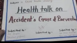 lesson plan Accident cause and prevention Child health nursing bsc nsg 3rd year 