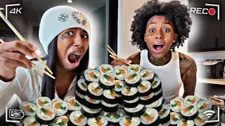 EATING 100 PIECES OF SUSHI CHALLENGE 🍣 ‼️WITH RKEMPIREE ❤️