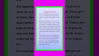 essay on importance of nature | importance of nature in english |short essay on importance of nature