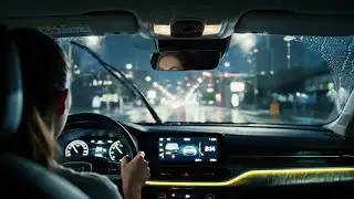 Boring Evening Rain Driving - Dim Screen Stress-Relieving Rain Sounds
