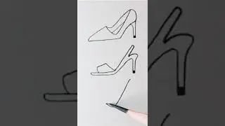 how to draw beautiful girl shoes in one minute. #Shorts #SortsVideos #YoutubeShorts #Art #3dArt