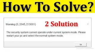 How To Fix The Security System Cannot Operate Under Current System Mode Error || Fix PUBG GameLoop
