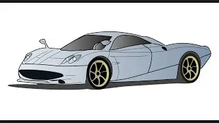 How to draw a PAGANI HUAYRA CODALUNGA / drawing pagani huayra codalunga hyper car