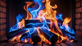 Relaxation & Night Calm &ndash; 12H Blue-Orange Fireplace Flames with Ember Light Ambience