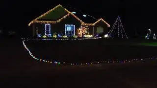 Christmas lights at house #1 on Palm Tree Loop