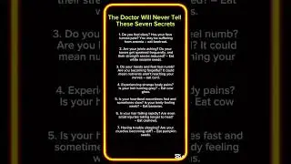 The Doctor will never tell these seven secrets. .. #psychology #mindsetminute #mindtalk #mindpower