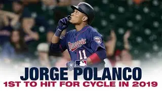 Twins&rsquo; Polanco hits for 2019&rsquo;s 1st cycle