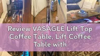 Review VASAGLE Lift Top Coffee Table, Lift Coffee Table with Storage Shelf, Hidden Compartments and