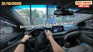 POV Driving Hyundai Tucson in Heavy Rain | Total Traffic Chaos and Frustration