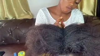 Asmr✨hair stylists sis braids my sister an amazing hairstyle with gum chewing (Pt1)