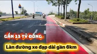 Ngắm làn đường xe đạp đầu tiên ở TP Hồ Chí Minh sẵn sàng đưa vào khai thác sáng 31/12