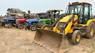 JCB 3dx Loading Mud 4 Tractor&rsquo;s | Sonalika Di-55 | John Deere 5210 | Mahindra 575 | Sonalika Di-734