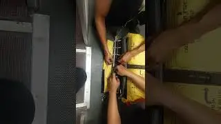 Girtbar installation on airplane slide raft (Full Meat) #flight #aviation