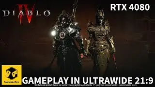 Diablo 4 gameplay in ultrawide 21:9 with ray tracing on and off | RTX4080 + i7-12700KF benchmark
