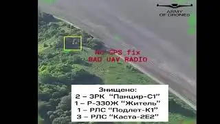 Moment Ukrainian drone strikes russian Pantsir -s1 and Zhitel
