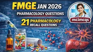 21 PHARMACOLOGY FMGE RECALL JAN 2026| FMGE| NEETPG| PHARMA| MEDICINE #pharmacology #fmgeresults