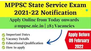 MPPSC State Service Exam 2021 Vacancy | Apply Now! |