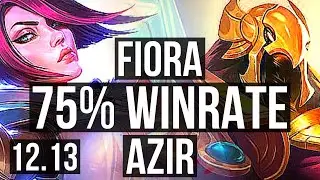 FIORA vs AZIR (TOP) | 75% winrate, 2/0/3 | KR Master | 12.13