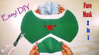 2 In 1😷Very Easy New Style Pattern Mask | How to Make Face Mask At Home | Face Mask Sewing Tutorial