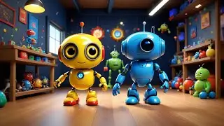 Six Toy Robots Spin Around | Robot Song for Kids | Fun Action Rhymes and Learning Songs