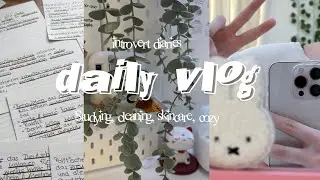Daily vlog, introvert diaries ྀིྀི studying, cleaning, skincare, cozy vibes ⋆𐙚₊˚⊹♡