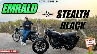 Royal Enfield classic 350 Comparison 😱 Stealth black Vs Emerald Green 😍😍 @Royal Enfield