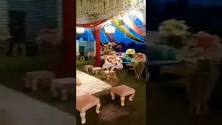 Mehndi Stage setup#draping#hangingarden #fairylights#stagebackdrop#decorexpert#colourfultheme#foryou