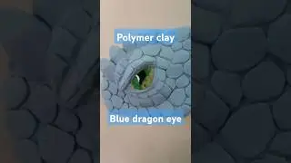 Polymer clay blue dragon eye