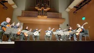 Mikkaminumanosakura, original composition by Austin Hicks (far right), SSU Guitar Ensemble 5/6/2022