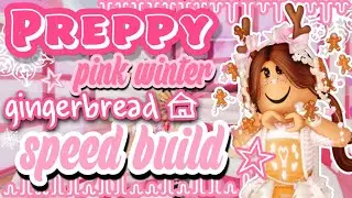 💗preppy pink winter gingerbread house speed build! *PART 1* 💕🐧
