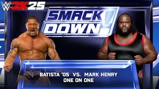 Full Match - Batista '05 vs Mark Henry: Single Match at Smackdown | WWE 2k25 