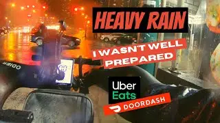 Uber Eats Bike Delivery  Heavy Rain Toronto  Canada 2021