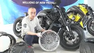 A totally new idea to put the casting wheel into the spoke Harley wheel  to make it unique！