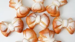 뽀잉뽀잉 소녀감성 충만!귀여운 리본빵 만들기(잼없이 맨빵만 먹어도 너무 맛있다!)│Fluffy Bow Milk Buns(Milk Bread)