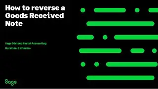Sage 50cloud Pastel (ZA) - How to reverse a Goods Received Note