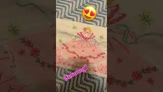 Gorgeous Vintage Embroidered Pillowcase | Embroidered Girl In Gown #vintagepillowcase
