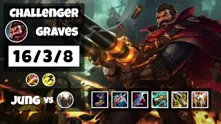 Graves vs Pantheon EU Challenger JUNGLE (16/3/8) - v11.18