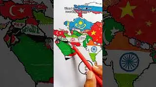 Draw Flag Map of Bahrain 🇧🇭 #bahrain