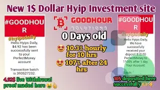 New 1$ dollar hyip investment site 2021: goodhour.biz! 0 days old. 4.91$ live proof. #hyipsdaily