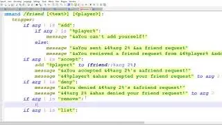 Minecraft skript CODING A FRIEND SYSTEM