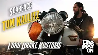 Tom Kaulitz -Tokio Hotel- y su moto Triumph Scarface, creada por Lord Drake Kustoms